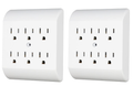 6 Outlet Wall Tap Extender Turns 2 Grounded Outlets into 6 - Easy Install Charging Station | 2 Pack
