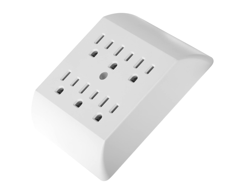 6 Outlet Wall Tap Extender Turns 2 Grounded Outlets into 6 - Easy Install Charging Station | 2 Pack