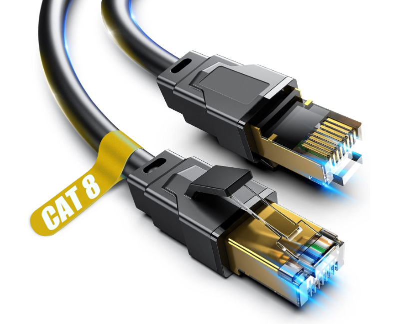 Cat 8 Ethernet Cable, 1.5Ft Professional LAN Cable Shielded in Wall, Indoor&Outdoor, 1.5Ft