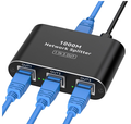 Ethernet Splitter 1 to 3 High Speed LAN Splitter 1000Mbps Gigabit RJ45 Ethernet Switch with USB C Power Cable for Cat5/5e/6/7/8 Cable