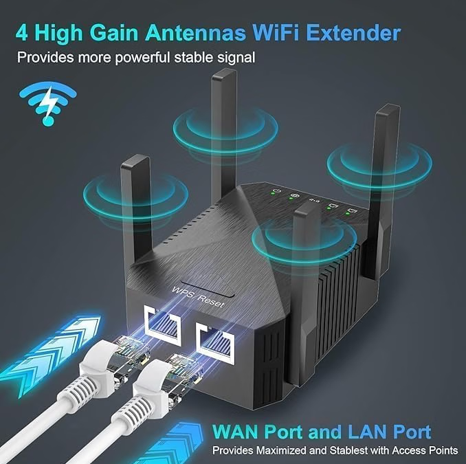 2026 WiFi Extender Internet Booster, 1200Mbps Wi-Fi