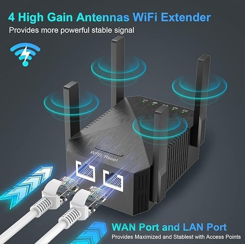 2026 WiFi Extender Internet Booster, 1200Mbps Wi-Fi